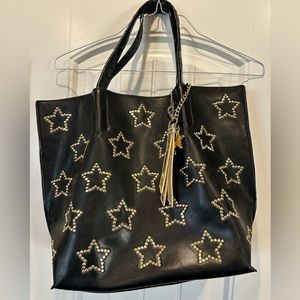 Betsy Johnson Black Leather totebag